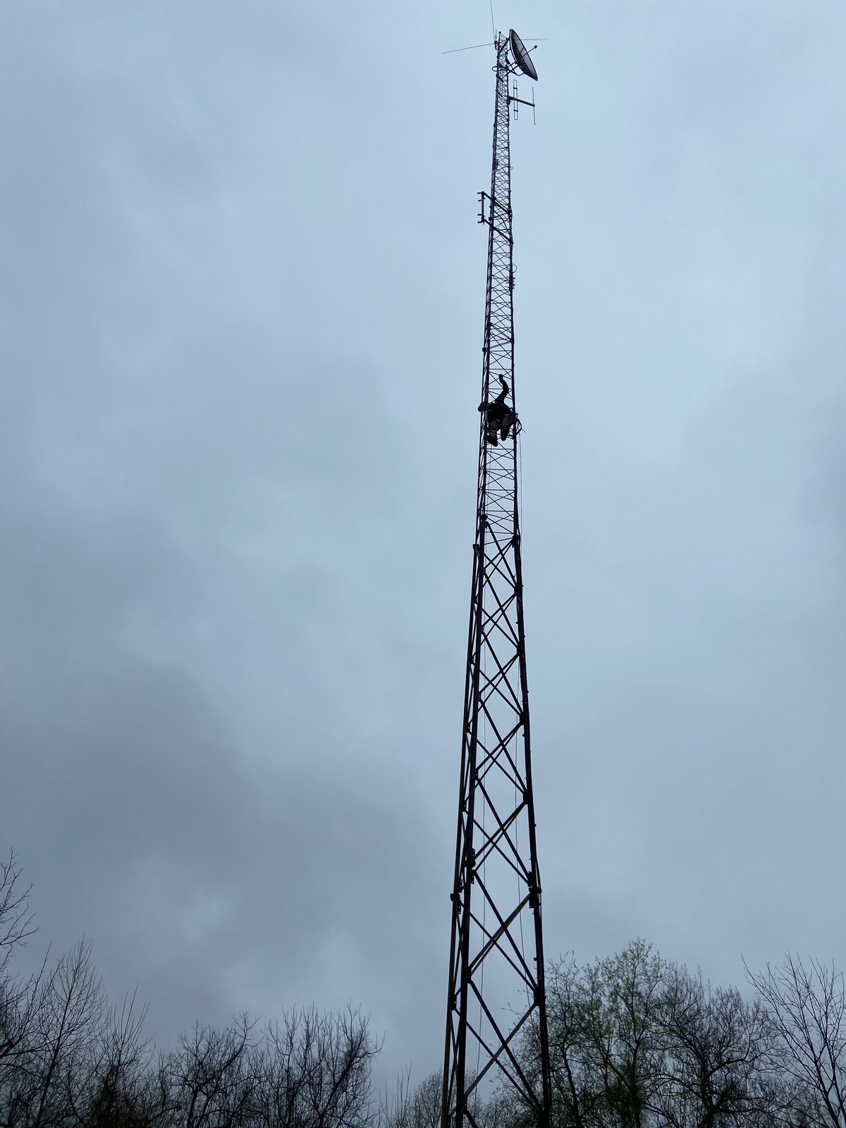 Radio tower work at a CBRA site